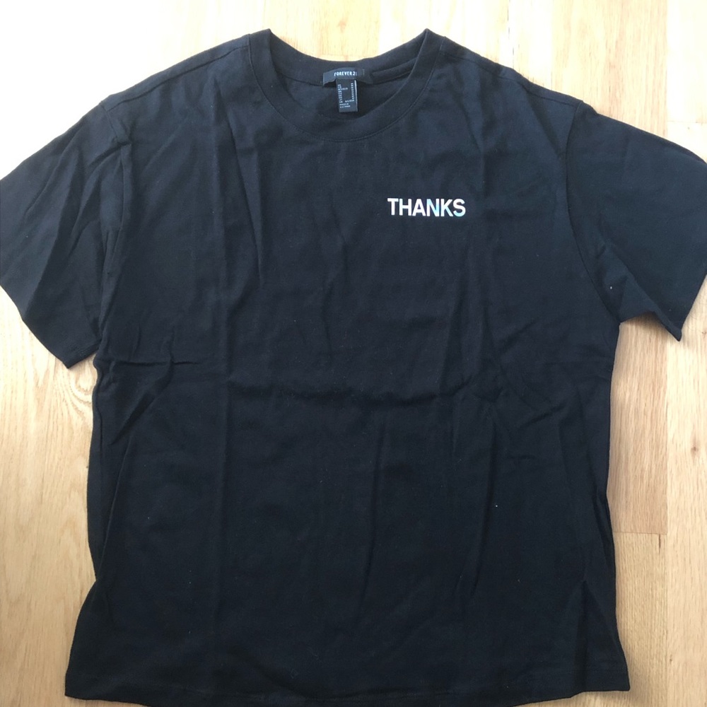 “THANKS” Forever 21 TShirt Size Medium